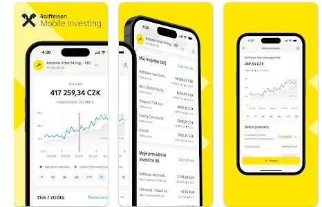 Aplikace Raiffeisen mobilní investice