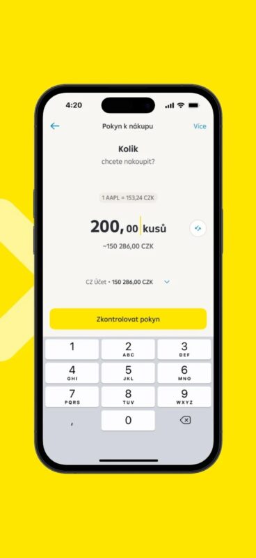 Aplikace Raiffeisen mobilní investice