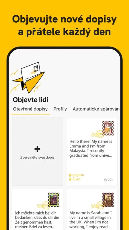 Aplikace Slowly: Najdi přátele ve světě