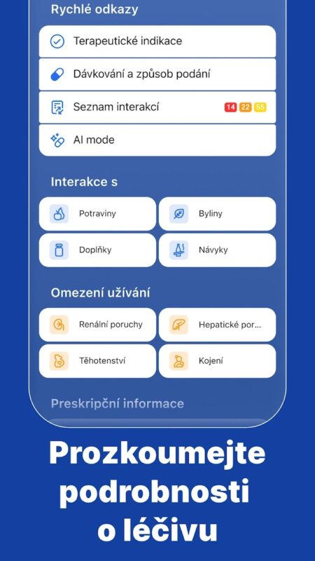 Aplikace Mediately Databáze Léčiv