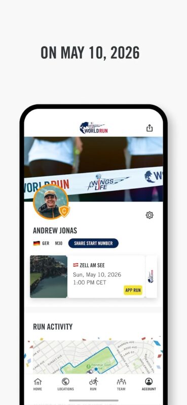 Aplikace Wings for Life World Run
